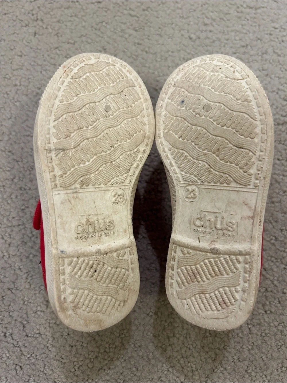 Chus Kids Red Canvas Slip-On Sneakers with Hook-and-Loop Strap